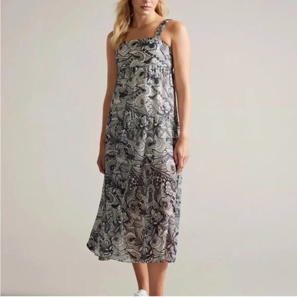 NWOT Ted Baker Adlinah Square Neck Sleeveless Midi Dress Size 4 US 10 $395